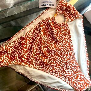 NWT Old Navy Brown and White Patterned Swim Bottoms. Size small